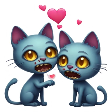 two zombie cats in love sticker
