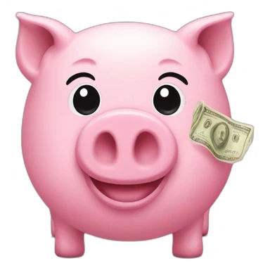 Pink pig cash sticker