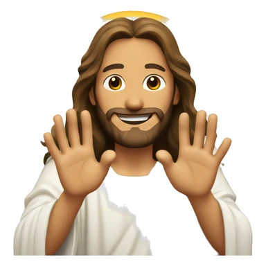 Jesus smiling with hands outstretched sticker