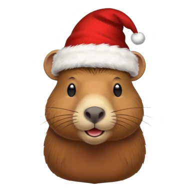 Capibara con un gorro de Navidad sticker