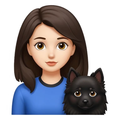 Black spitz with a white girl brunet  sticker