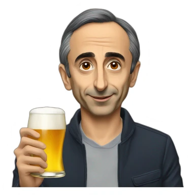 Éric zemmour bois une bière sticker