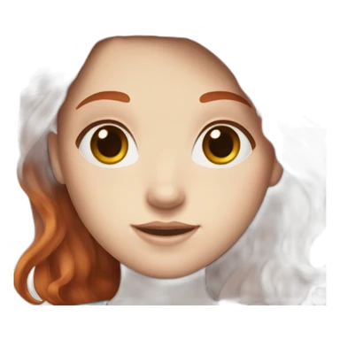 Redhead girl with white skin, blue eyes and freckles sticker