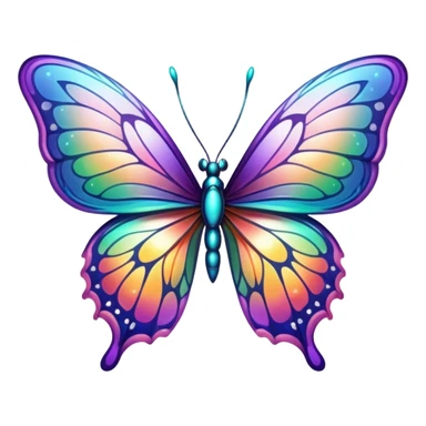 Iridescent butterfly with colorful shimmering wings sticker