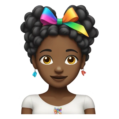 pretty black girl with bows in her hair sticker