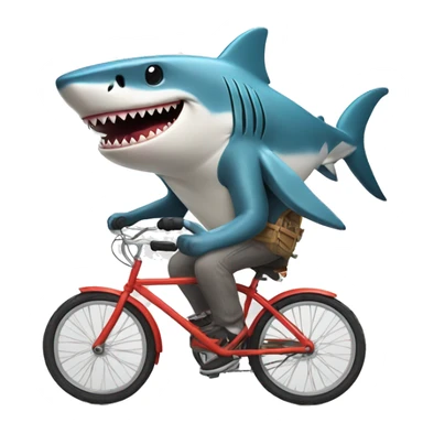 Shark riding a bike  sticker