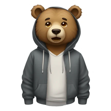 Bear wearing a hoodie  sticker