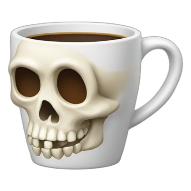A skull as a coffee mug sticker