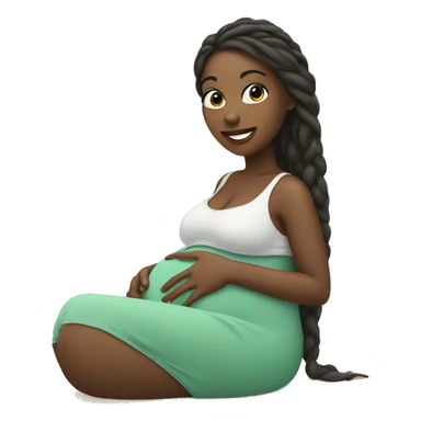 Pregnant girl on beach  sticker