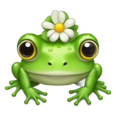 frog with a flower on its head sticker