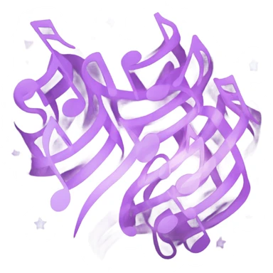 Purple translucent waves of music notes in night sky sticker