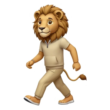 anthropomorphised lion in leisure wear walking upright sticker
