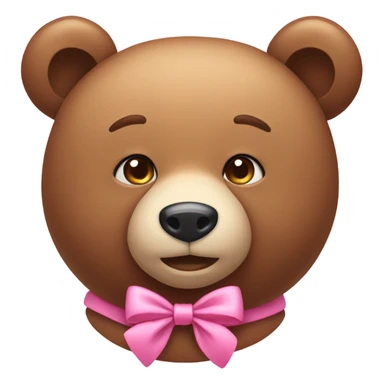 Bear with pink bow sticker