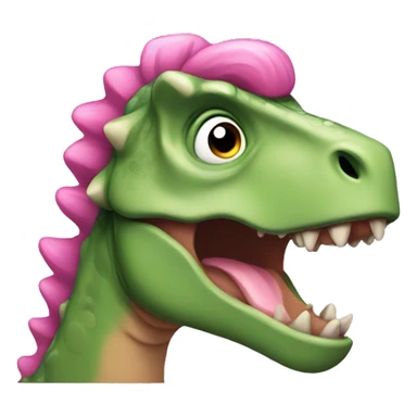 Dinosaur with pink hair sticker