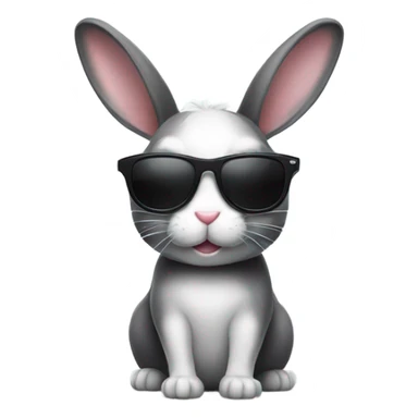 Black and white Bunny with sunglasses  sticker