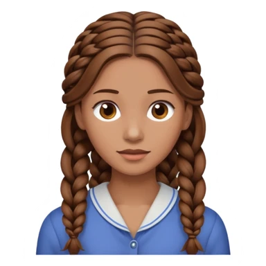 Woman with long single braid sticker