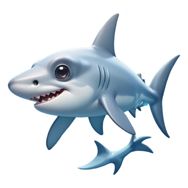 Cinematic Cute Hammerhead Shark Portrait Emoji, Head tilted playfully and inquisitively, with a charming, distinctive hammer-shaped head and wide, expressive eyes on either side, a sleek, smooth body accented by gentle fin curves, Simplified yet irresistibly adorable features, highly detailed, glowing with a soft, inviting ocean glow, high shine, affectionate and lively, stylized with a touch of whimsical marine charm, soft glowing outline, capturing the essence of a mischievous yet endearing hammerhead that seems as if it could swim out of the screen into your heart! sticker