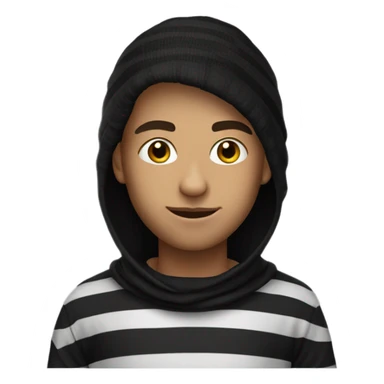 theif wearing balck striped jumper  sticker