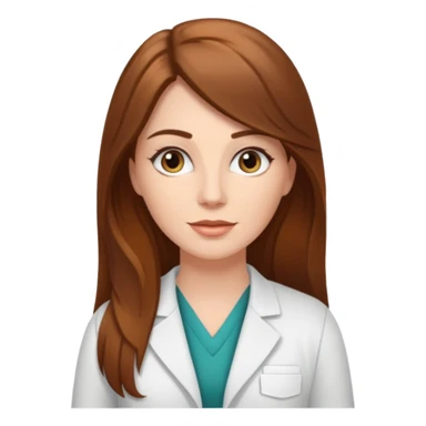 A white female therapist with long brown hair sticker