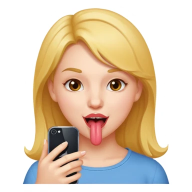 girl licking her iphone and smirking sticker