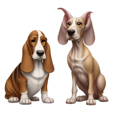 Basset hound and Sphynx cat sticker