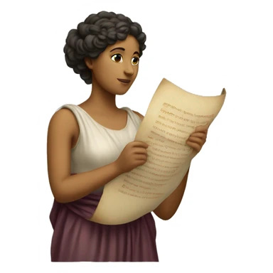Sappho holds a scroll in her hand sticker