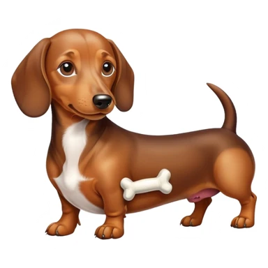 dachshund dog with a bone sticker