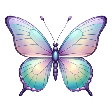 Pastel iridescent glass butterfly sticker