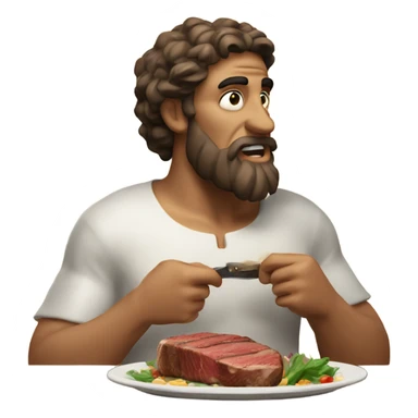 Greek God eating steak sticker