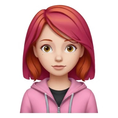 Girl with red hair and pink clothes  sticker