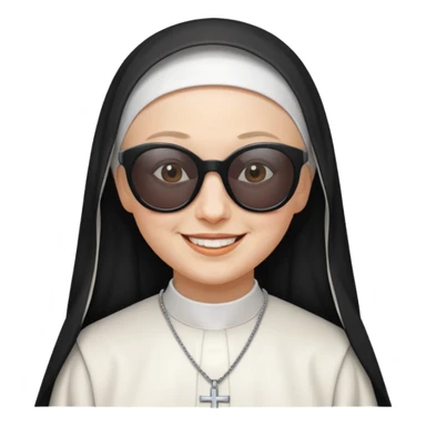 nun with sunglasses sticker