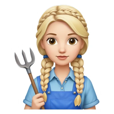A blonde woman with braided hair holding a spade symbol sticker