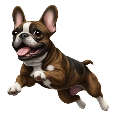 Brindle frenchie jumping  sticker
