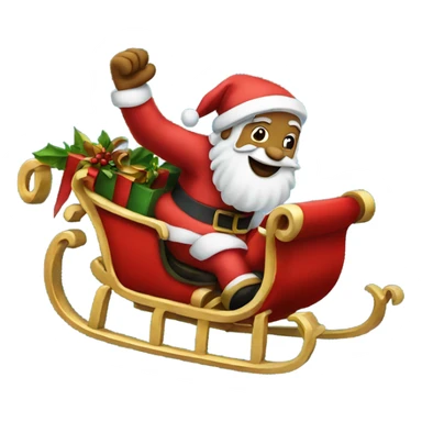 Santa on a sleigh sticker