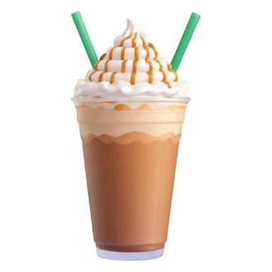 Starbucks iced latte in plastic cup with whipped cream and caramel drizzle sticker