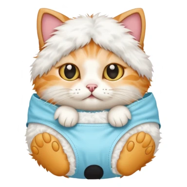 cat in a diaper sticker