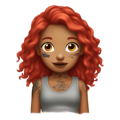 Red haired girl with face tattoos sticker