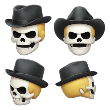 skull with moustache and hat of mario bros sticker