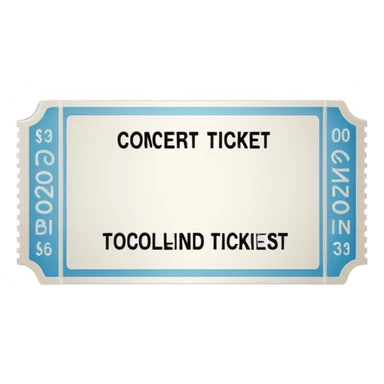 blank concert ticket sticker