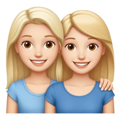 3 white girls happy friends sticker