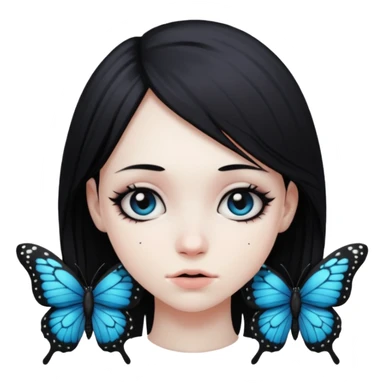 emo black butterfly sticker