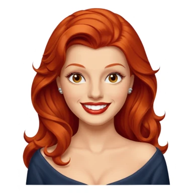 Rita Hayworth with long red hair, hazel eyes sticker