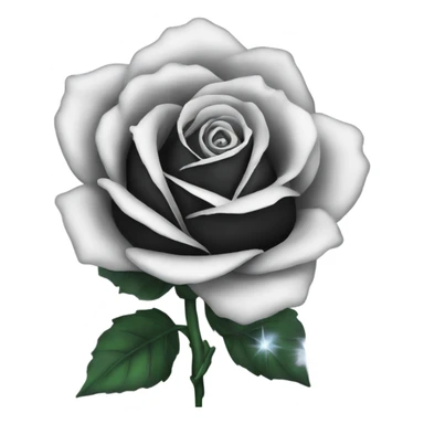 Black rose with sparkles sticker