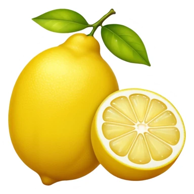 un citron allongé dont un a moitie coupe sticker