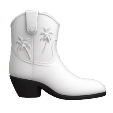 White cowgirl boot vase with palm tree  sticker