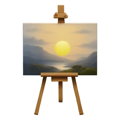 easel with a painting
 sticker