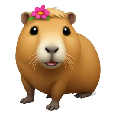 capybara with flower sticker