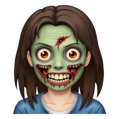 zombie with Brunette  hair and grillz  sticker