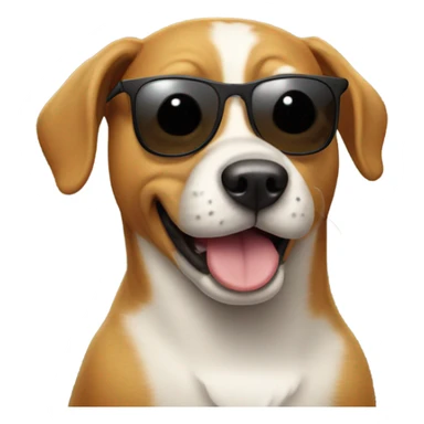 Dog pooping with sunglasses on sticker