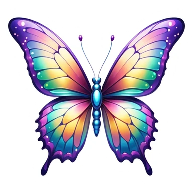 Iridescent big giant glistening glossy sparkly shiny glittery butterfly sticker